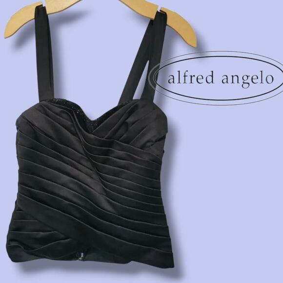 Alfred Angelo women's black sleeveless sweetheart corset formal occasion blouse - Picture 8 of 8